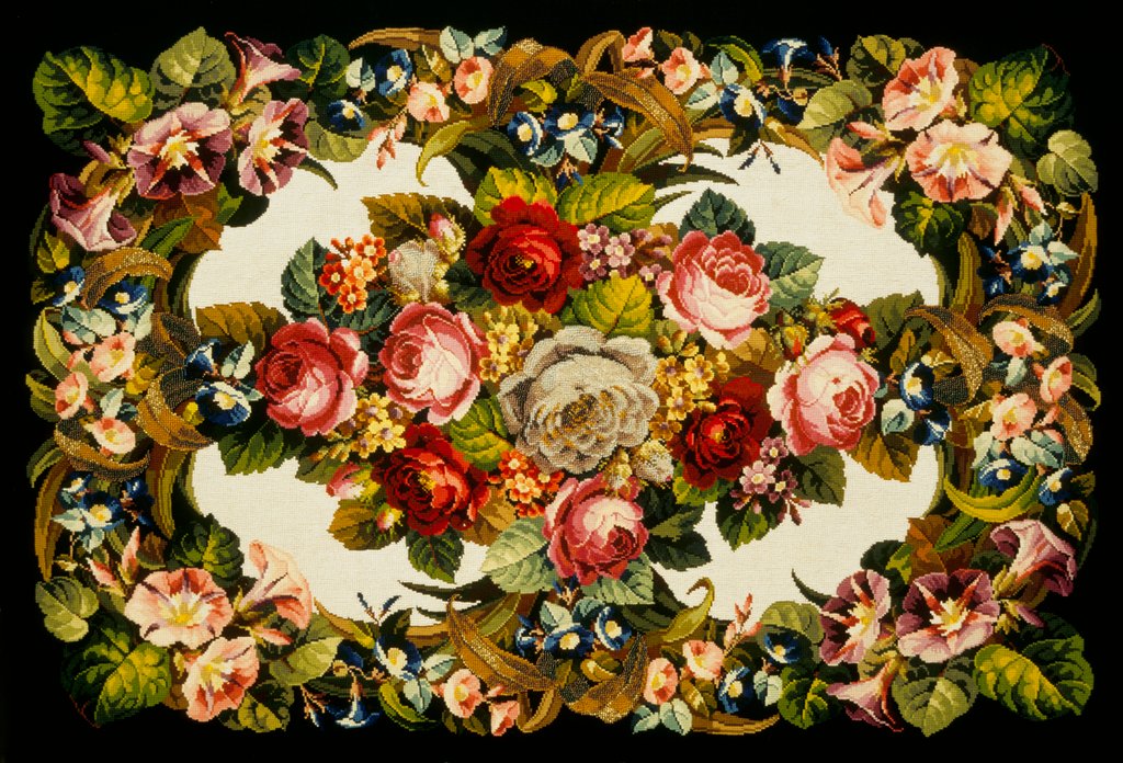 Detail of Embroidered Panel. England, mid-19th century by Unknown