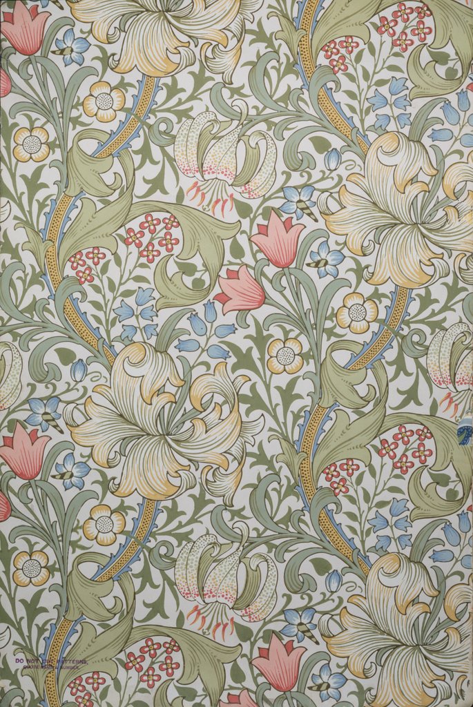 Detail of Golden Lily wallpaper by John Henry Dearle