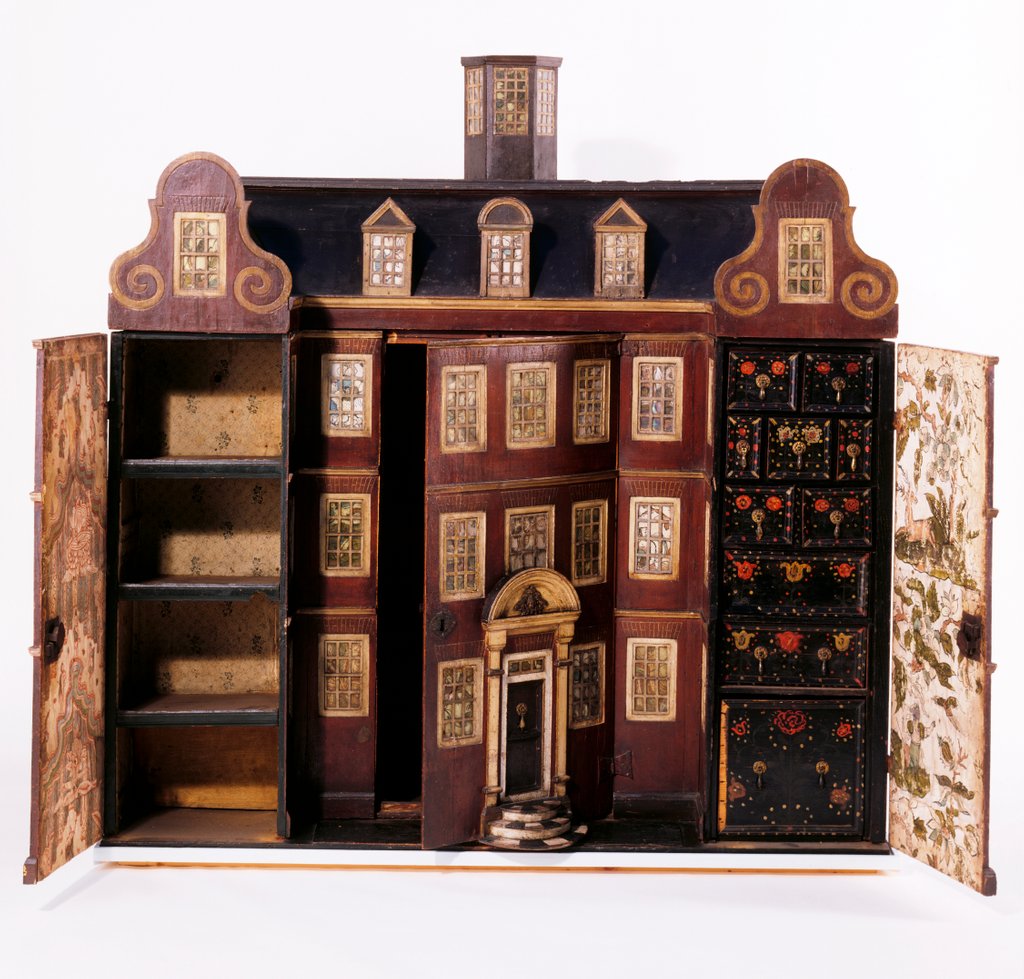Detail of Doll's house wardrobe by Anonymous