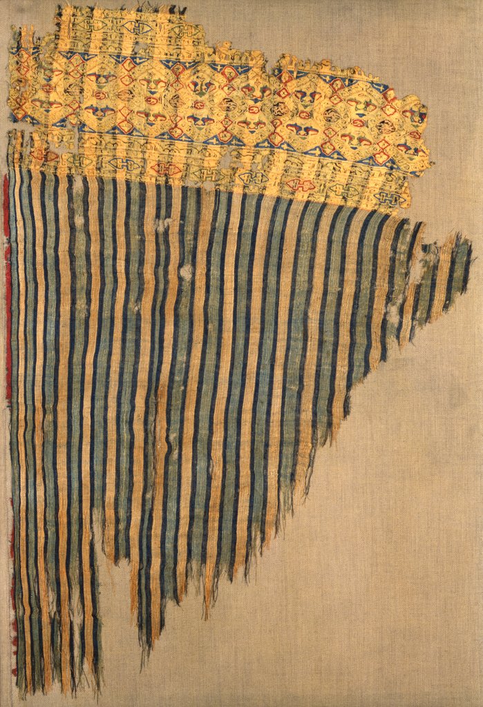Detail of Fragment of a Tiraz with stripes traditionally given by the Caliph to officials by William Morris