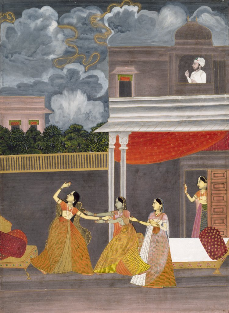 Detail of A Lady being brought in from a storm by Unknown