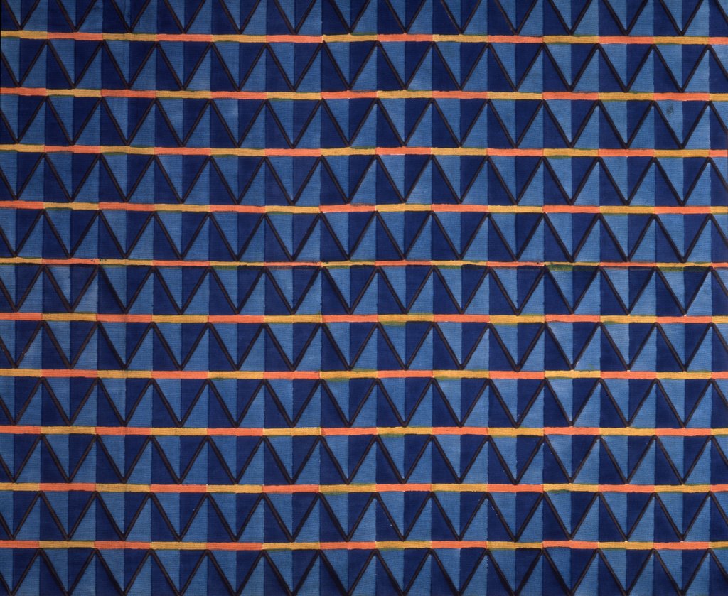 Detail of Furnishing fabric with geometric design by Claud Lovat Fraser