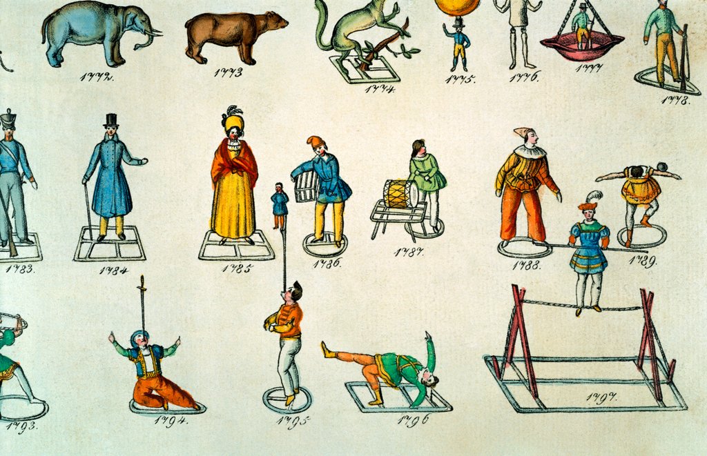 Detail of Circus acrobats, detail. Germany, 19th century by Anonymous