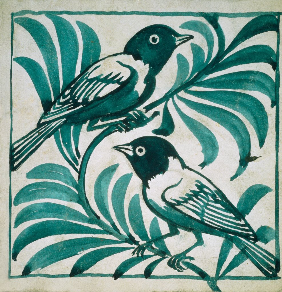 Detail of Weaver Birds in Foliage by William De Morgan
