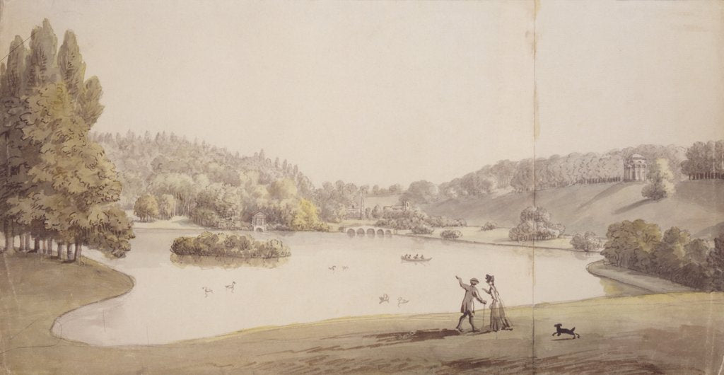 Detail of Lake at Stourhead by Coplestone Warre Bampfylde