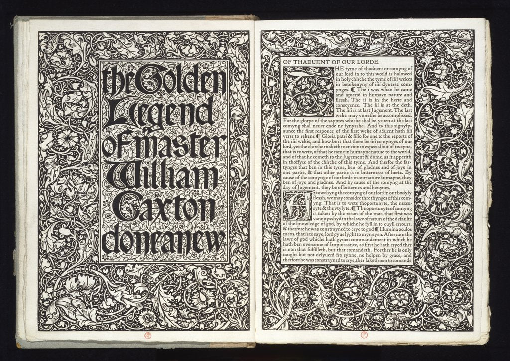 Detail of Title page of The Golden Legend by William Morris