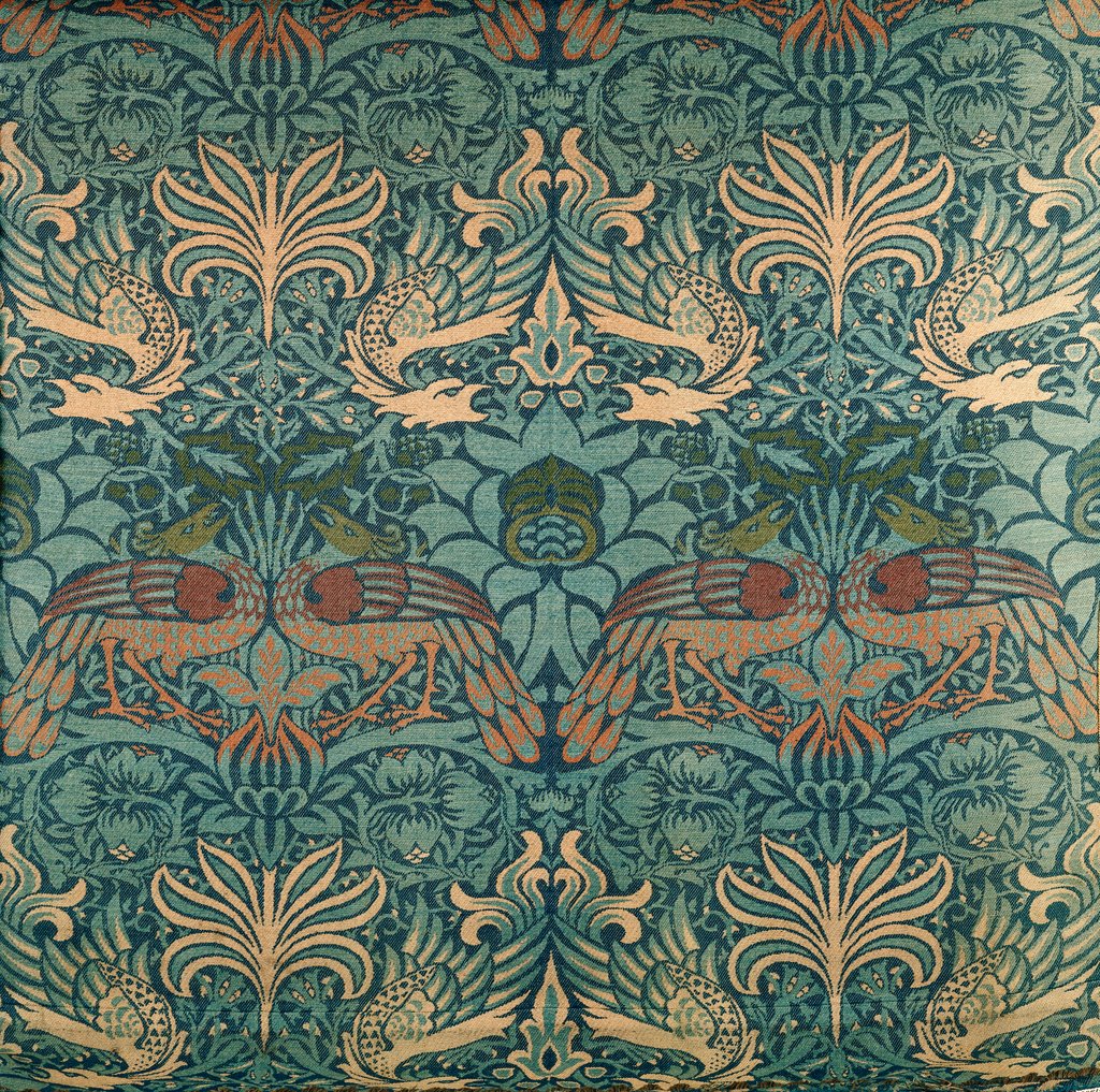 Detail of Peacock and Dragon by William Morris