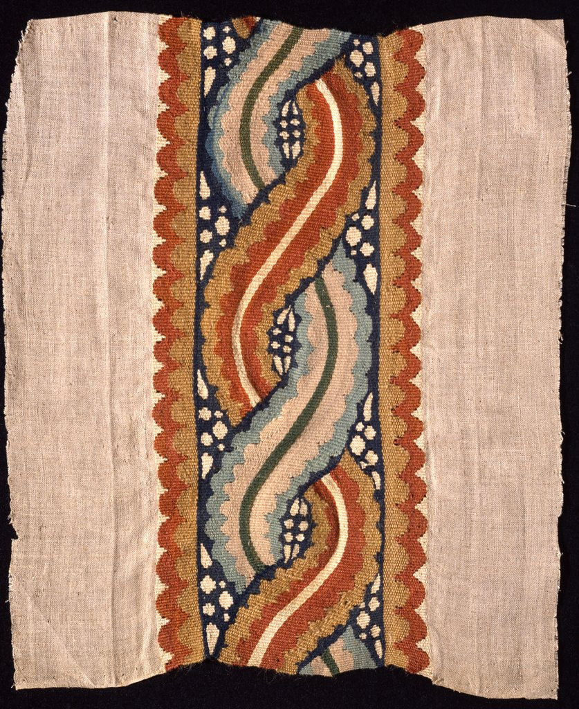 Detail of Coptic textile with a double helix design by Morris & Co.
