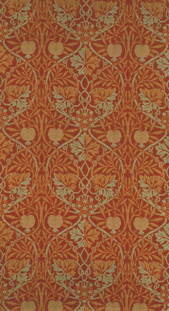 Detail of Vine and Pomegranate furnishing fabric by William Morris & Kate Faulkner