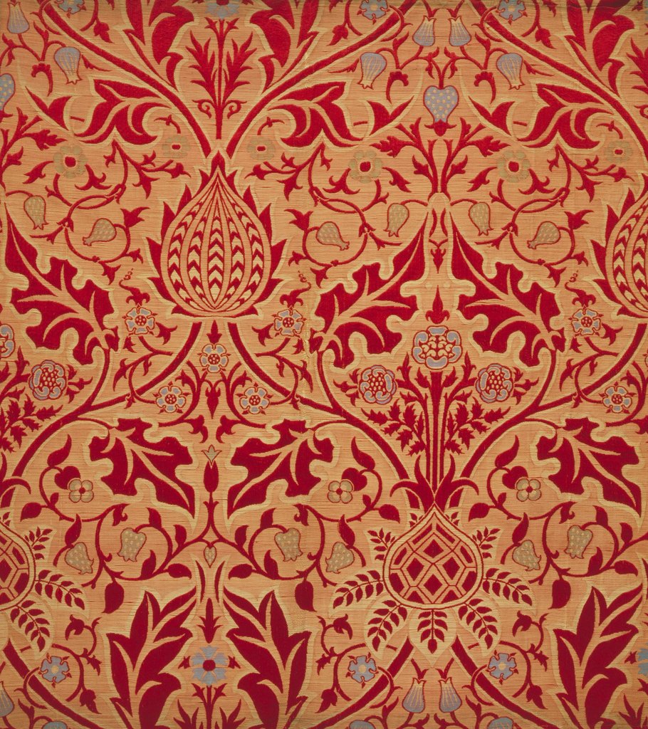 Detail of Brocatel furnishing fabric by William Morris & John Henry Dearle