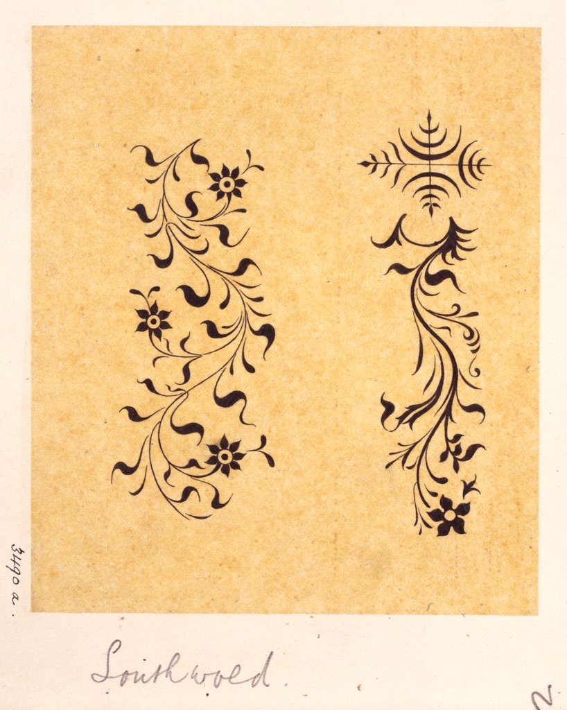 Detail of Drawing of architectural decoration of Southwold Church by George Wardle