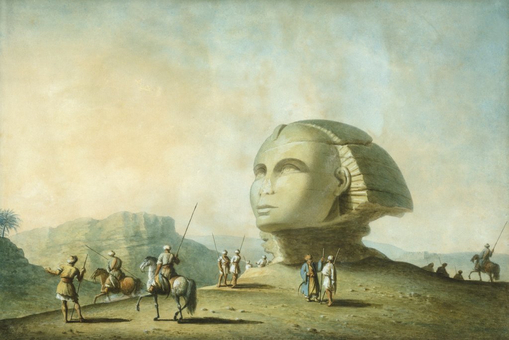 Detail of Head of a Sphinx in Egypt by Luigi Mayer