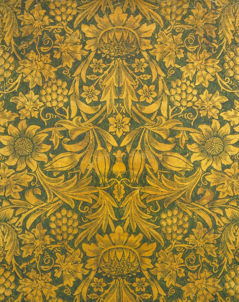 Detail of Sunflower wallpaper by William Morris