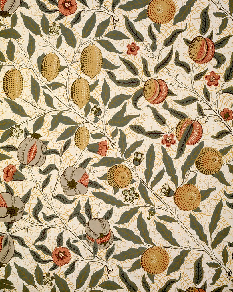 Detail of Fruit wallpaper by William Morris