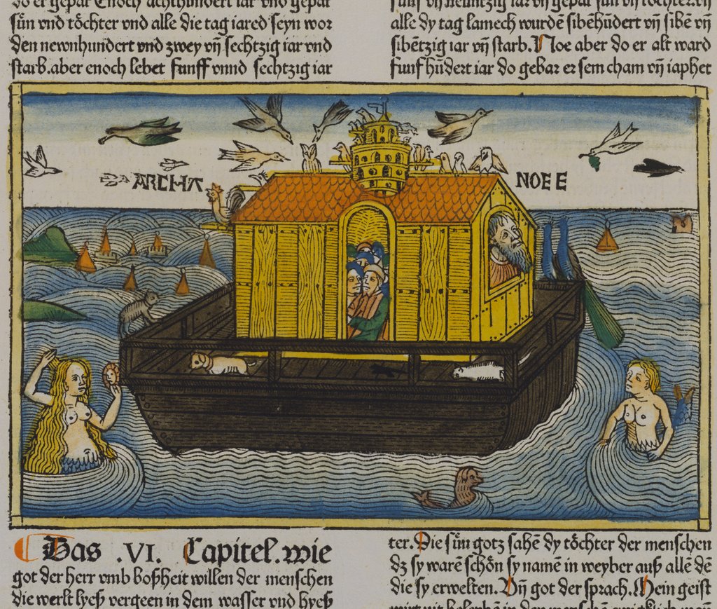 Detail of Noah's Ark, illustration from the Nuremberg Bible. Germany, 1495 by Anonymous