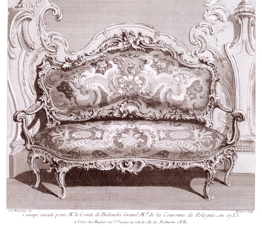 Detail of Sofa by Gabriel Huquier