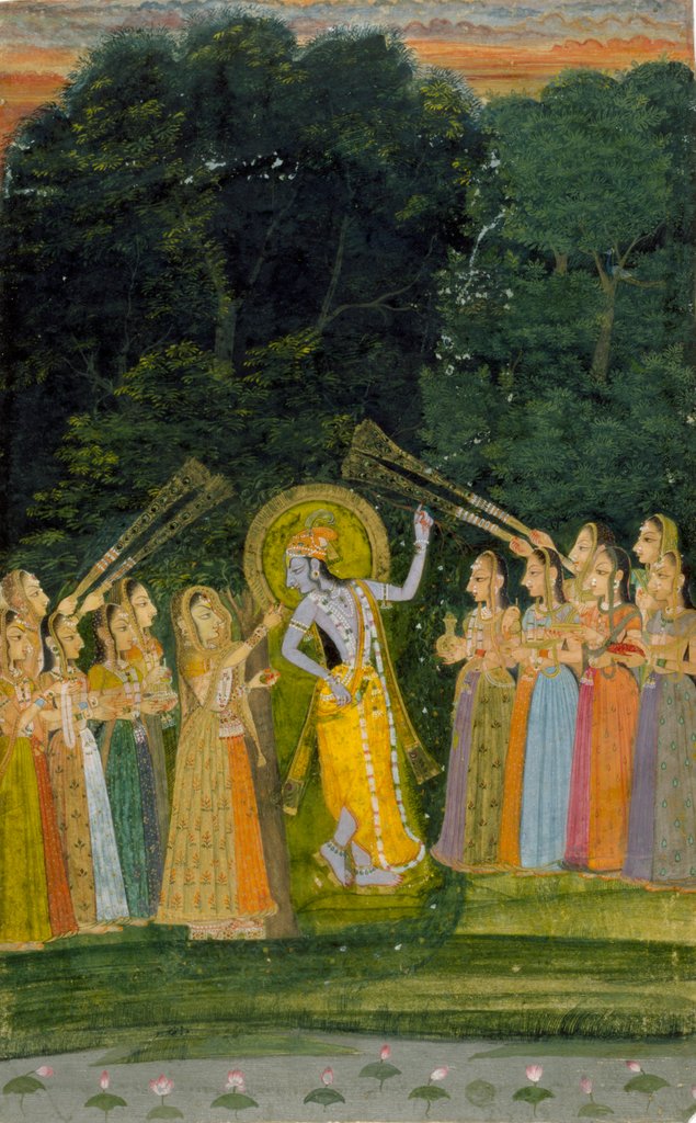 Detail of Krishna and The Gopis by Unknown