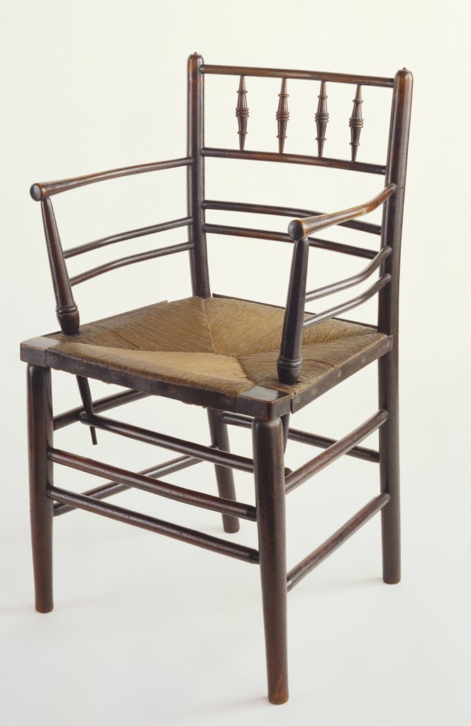 Detail of Sussex armchair by Philip Webb