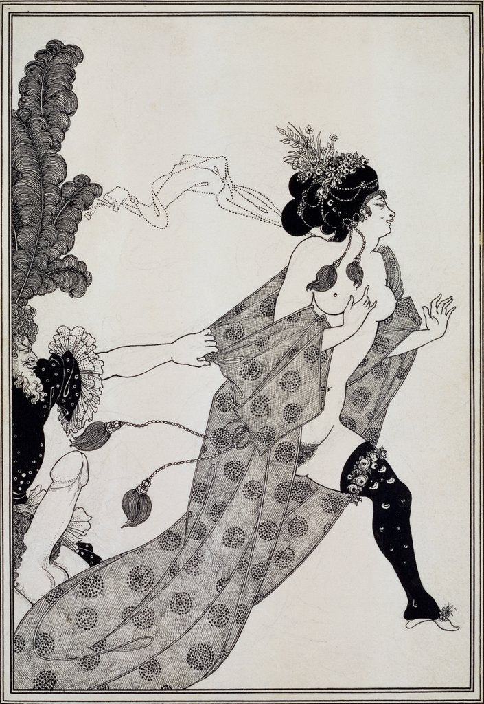 Detail of Cinesias Entreating Myrrhine to Coition by Aubrey Beardsley