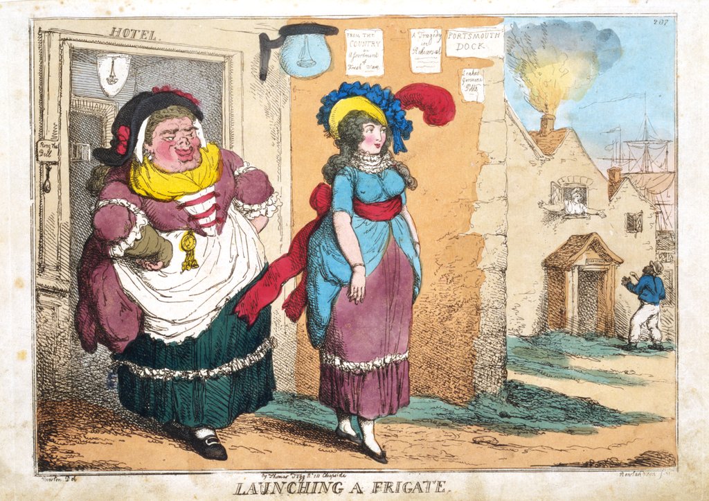 Detail of Launching a frigate by Thomas Rowlandson