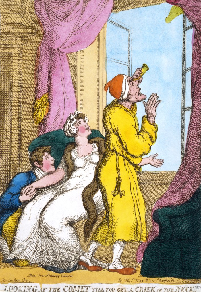 Detail of Looking at the comet by Thomas Rowlandson