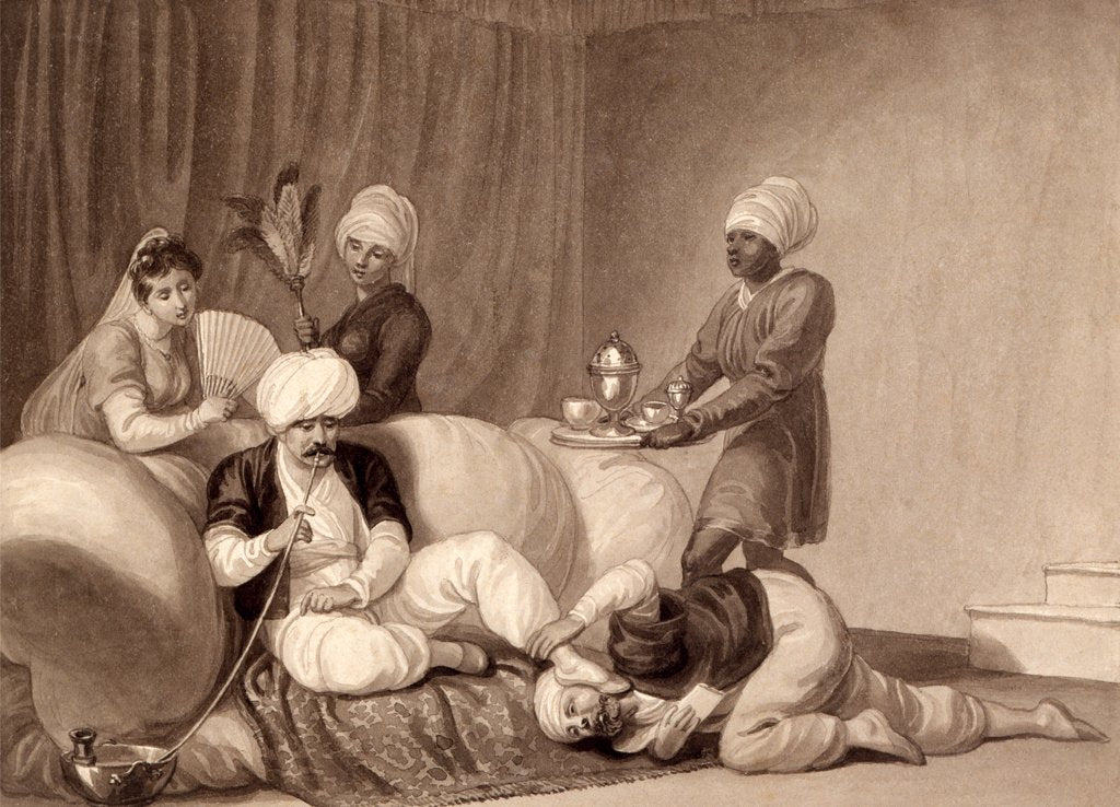 Detail of Turkish Pasha receiving pardon by William Marshall Craig