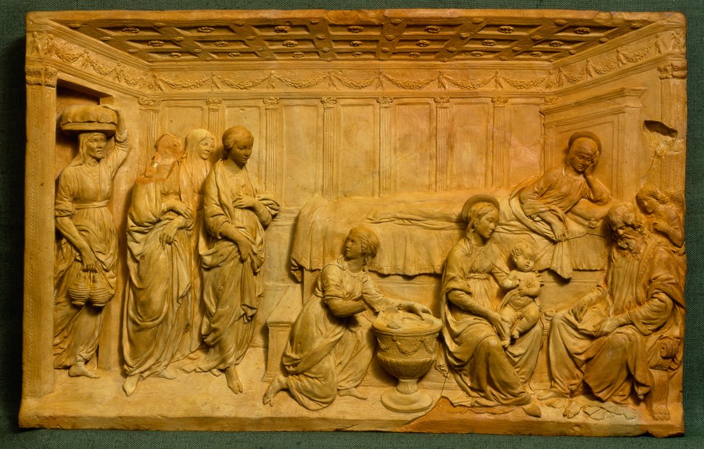 Detail of The Birth of St John The Baptist by Benedetto da Maiano