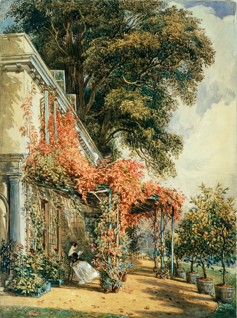 Detail of Garden in the front of Mr Robert Vernon's House at Twickenham by John James Chalon