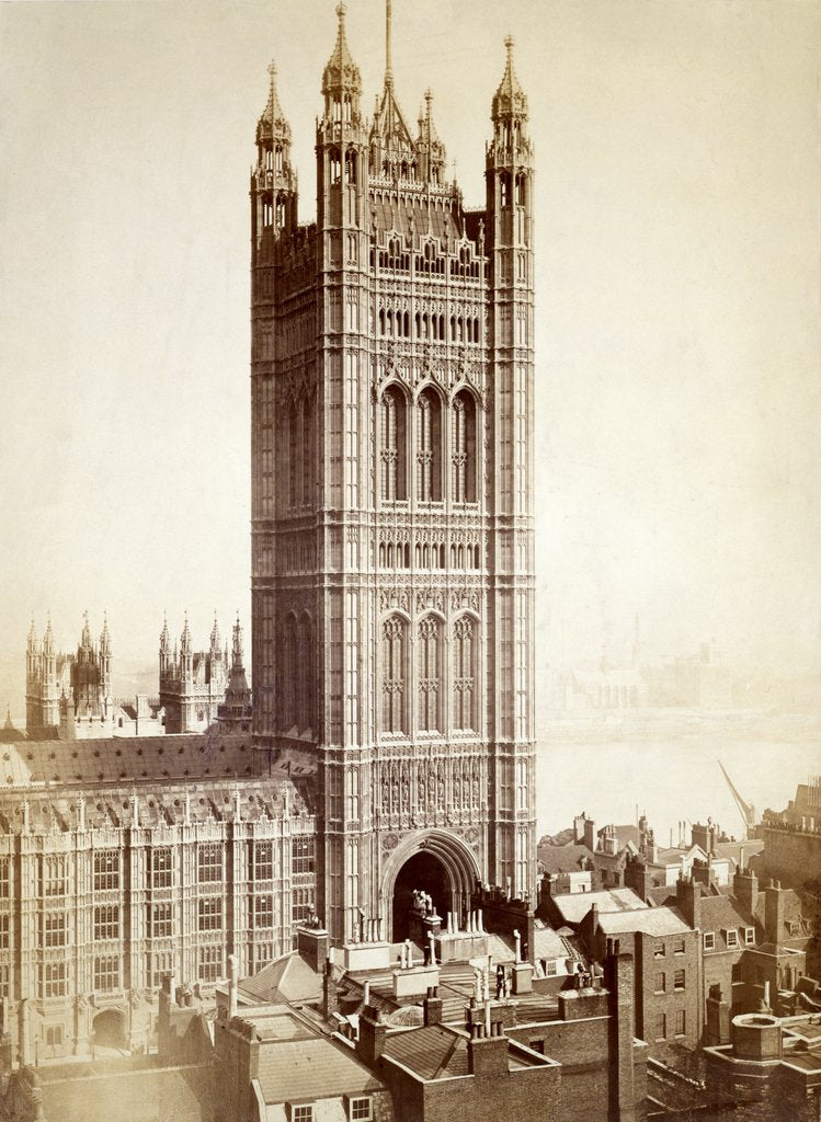 Detail of The Victoria Tower, Houses of Parliament and Westminster by Stephen Ayling