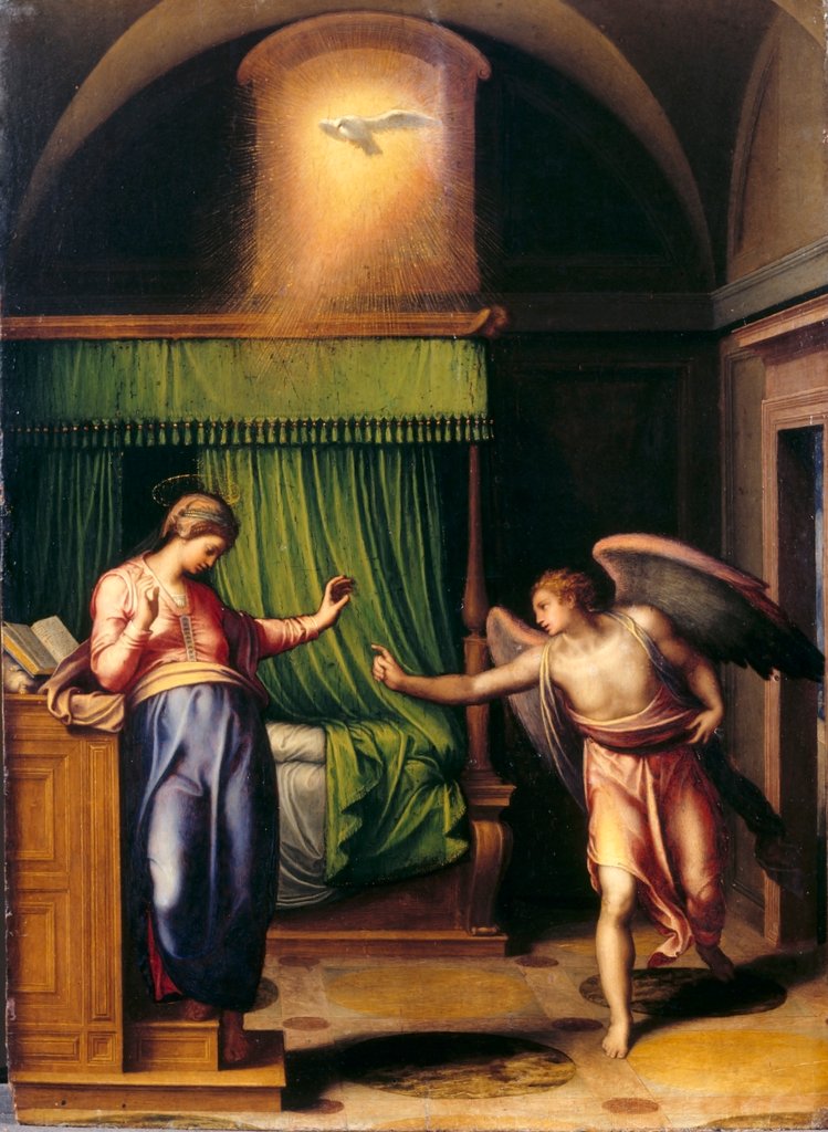 Detail of The Annunciation by Marcello Venusti