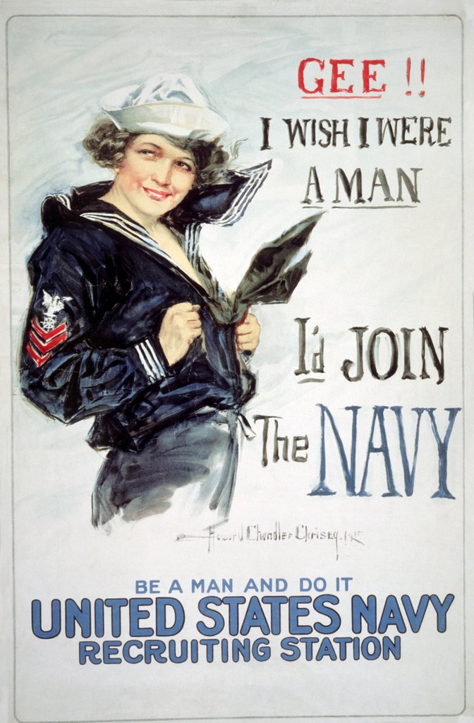 Detail of Poster For The United States Navy, 1917 by Howard Chandler Christy