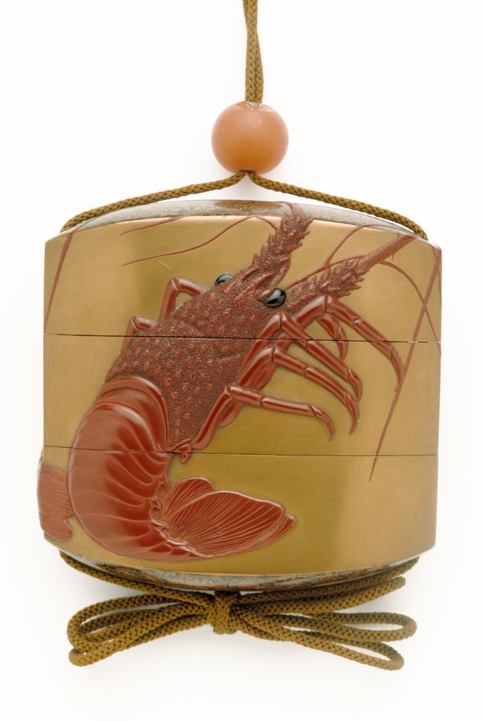 Detail of Inro depicting a crayfish by Tachibana Gyokuzan