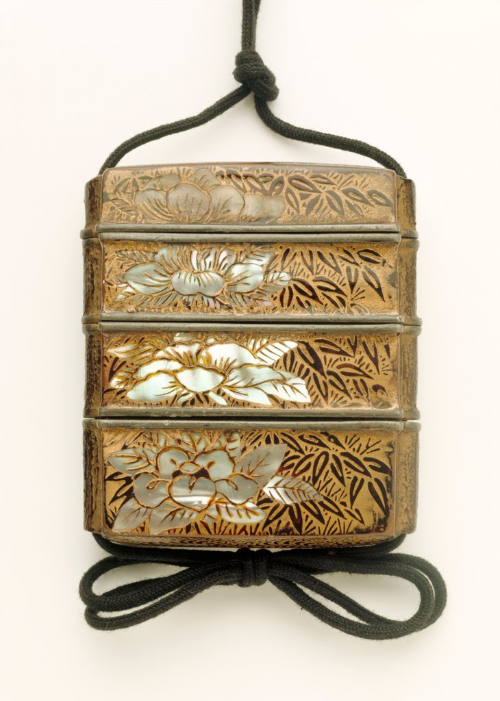 Detail of Inro depicting blossom and bamboo by Unknown