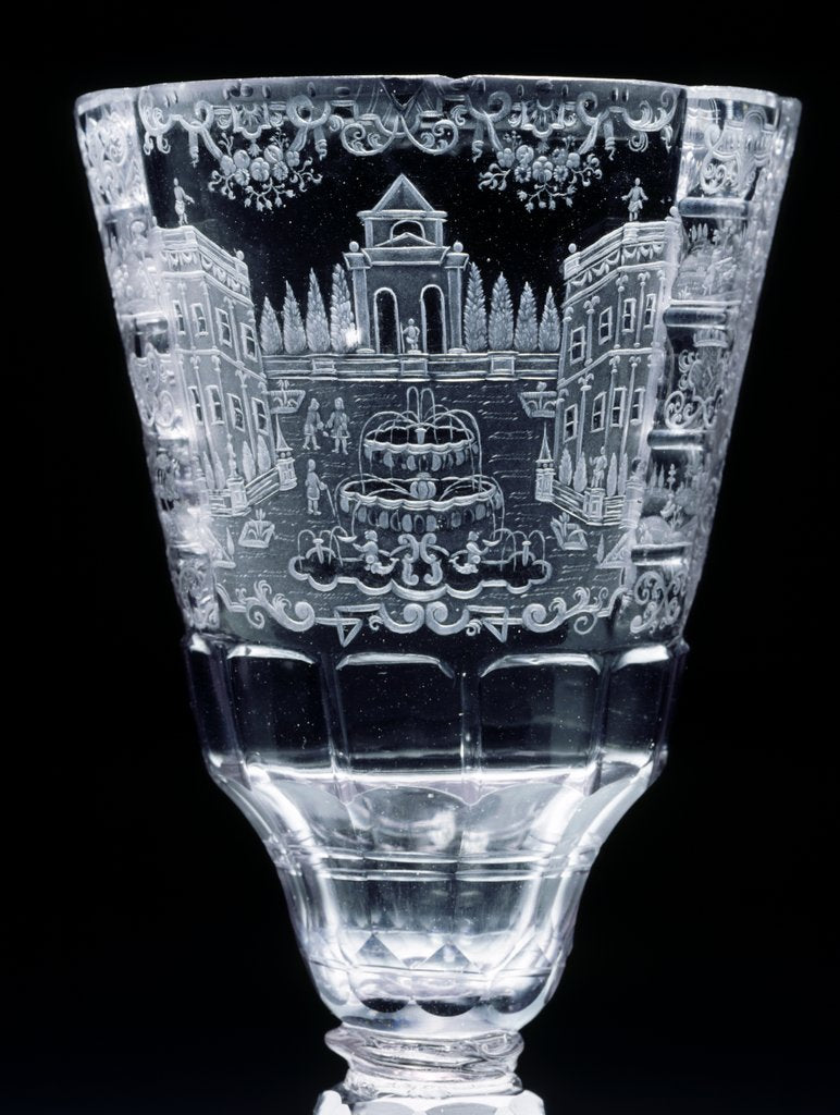 Detail of Goblet detailing garden scene by Unknown