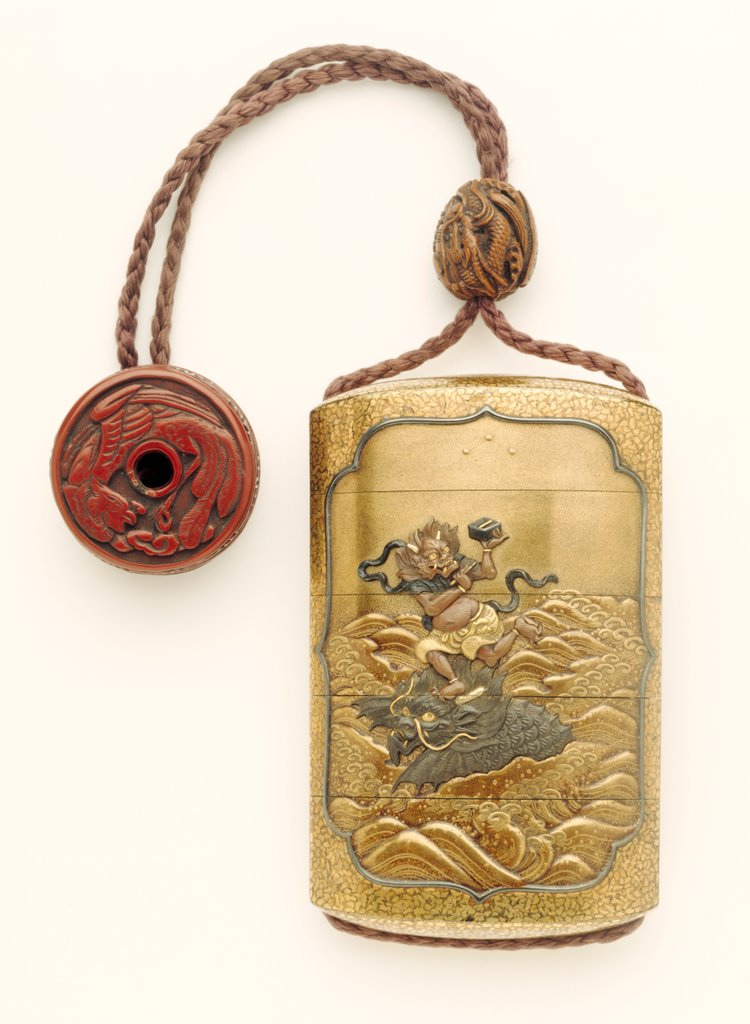 Detail of Inro depicting the Chinese God of Literature by Unknown