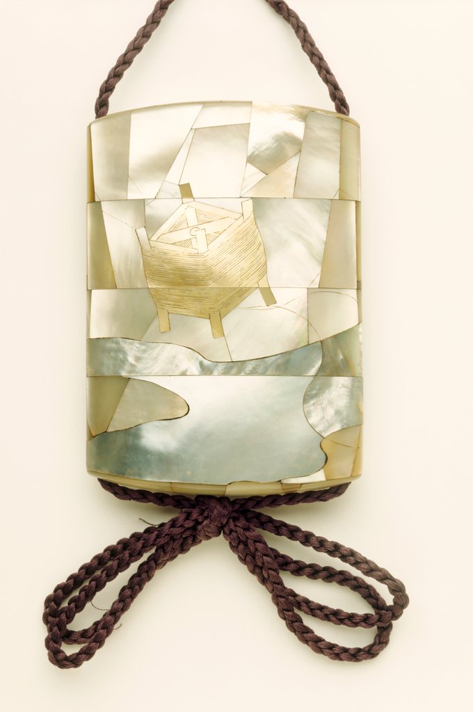 Detail of Inro depicting a silk winder in the Milky Way by Kyukoku