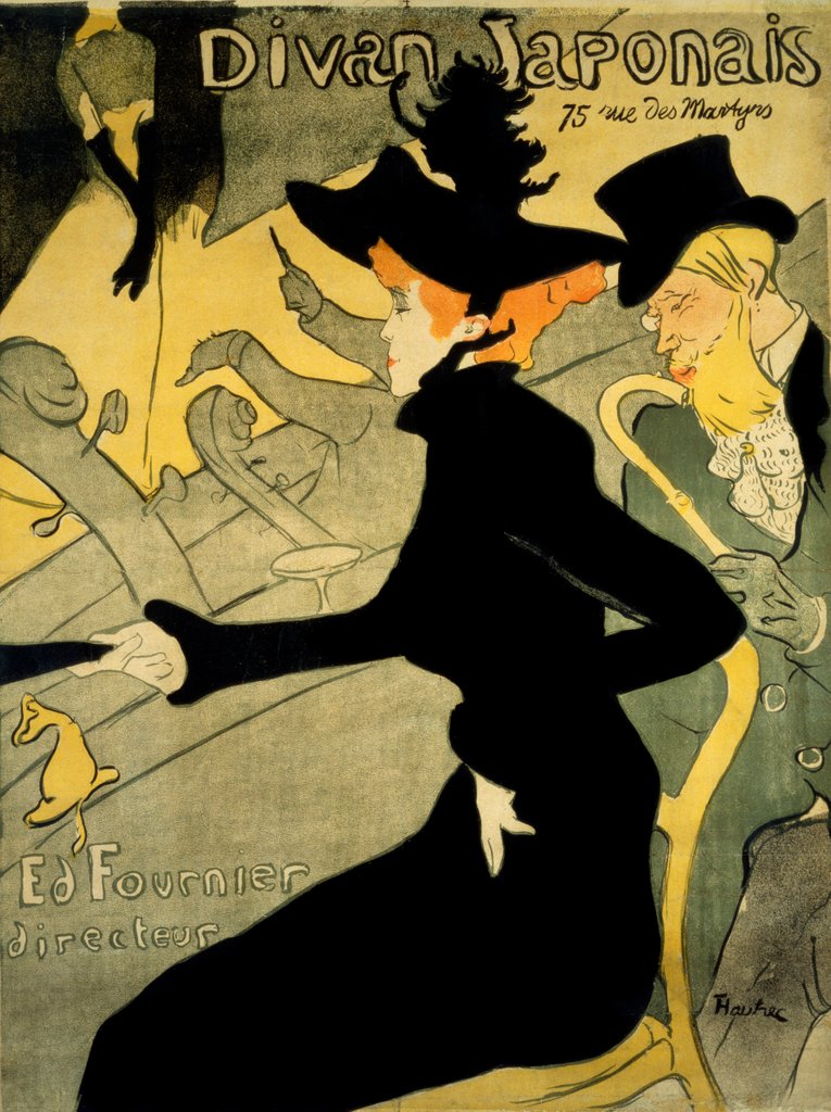 Detail of Divan Japonais by Henri de Toulouse-Lautrec