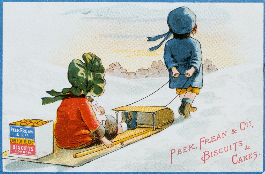Detail of Trade Card Advertisement for Peek, Frean, & Co.'s Biscuits and Cakes. London, England, 19th century by Unknown
