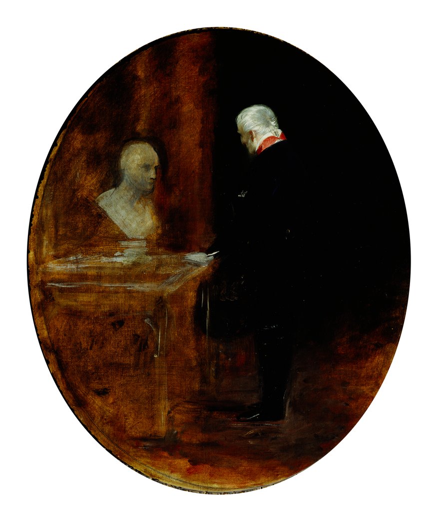 Detail of The Duke of Wellington looking at a bust of Napoleon by Charles Robert Leslie