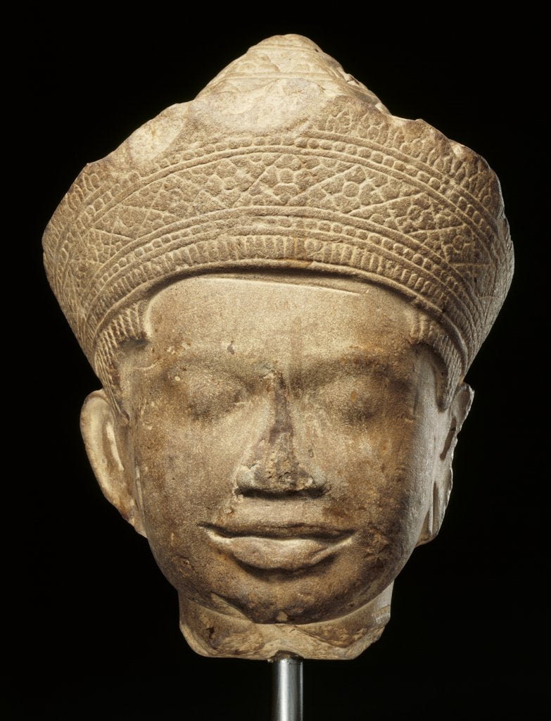 Detail of Figure of the Head of a Male Deity. Khmer, Koh Ker, 12th century by Unknown