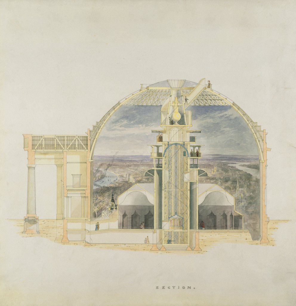 Detail of Design for the Dome Interior of The Colosseum, Regent's Park by Decimus Burton