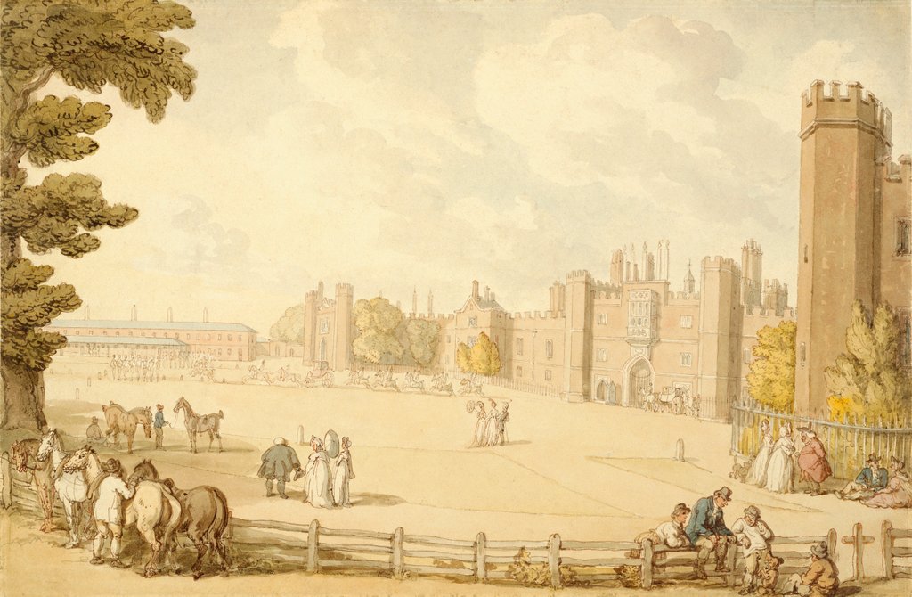 Detail of A View of Hampton Court Palace by Thomas Rowlandson