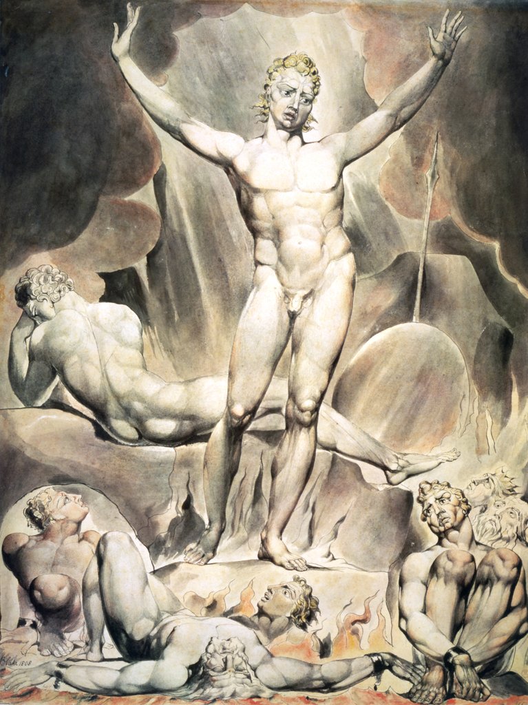 Detail of Satan by William Blake