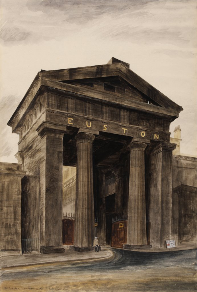 Detail of Doric arch, Euston Station, London, NW1 by Barbara Jones