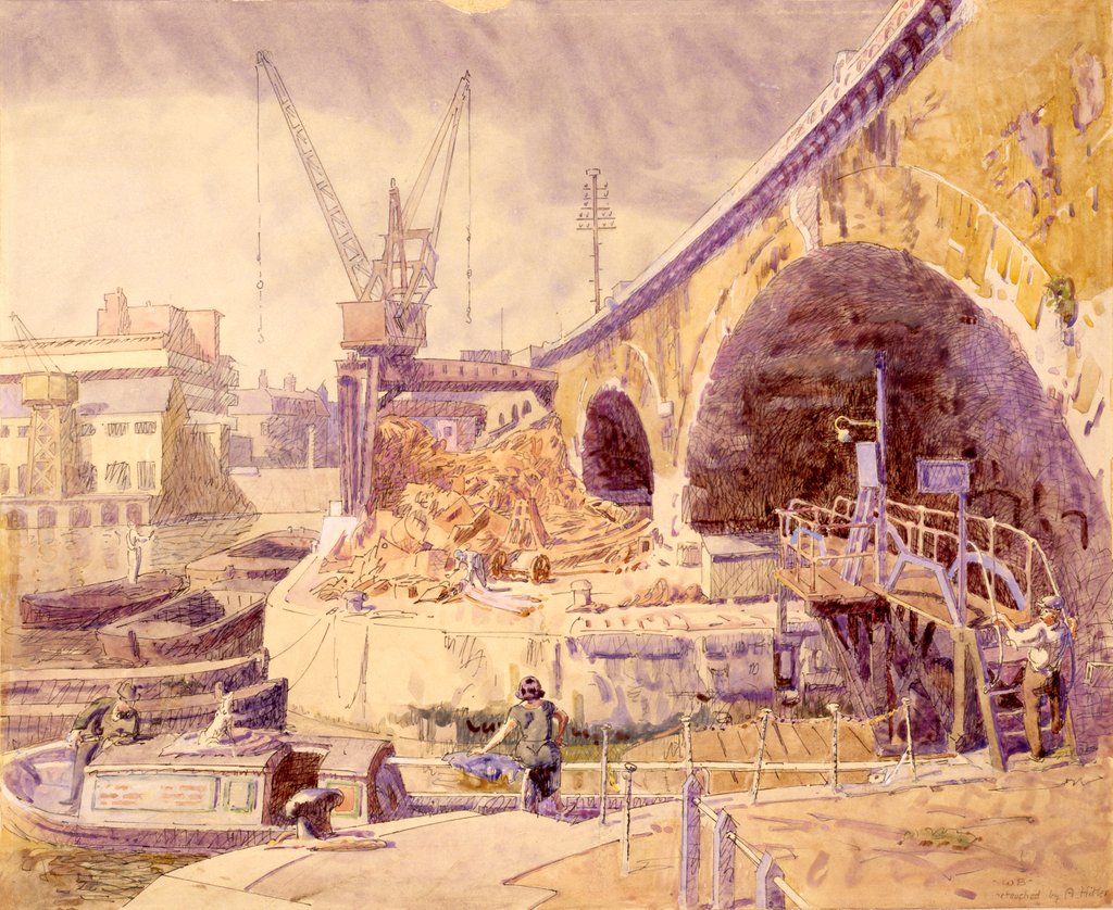 Detail of Regent's Canal Docks, Stepney, London by Walter Bayes