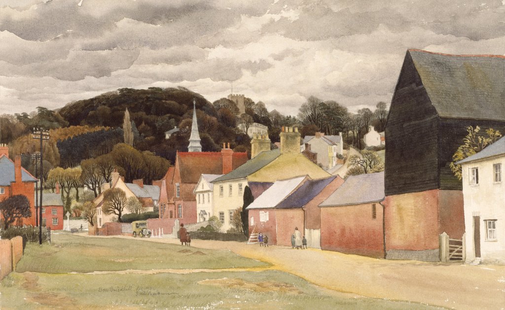 Detail of Bow Brickhill, Bletchley by Stanley Roy Badmin