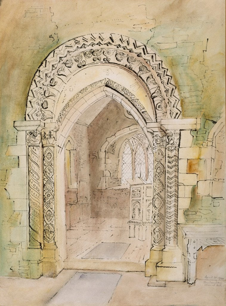 Detail of Chancel Arch, St.Peter's Church, Stanton Low by John Piper