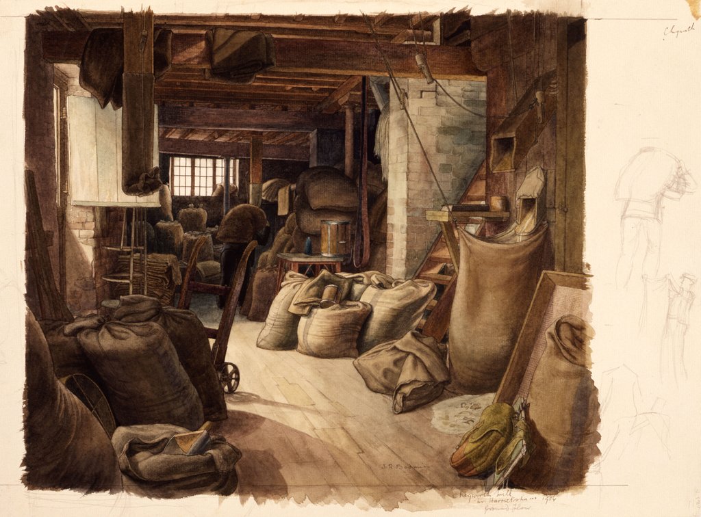 Detail of Chegworth Mill, Harrietsham, near Maidstone by Stanley Roy Badmin