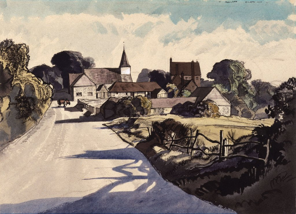 Detail of Litlington in the Cuckmere Valley by Rowland Hilder