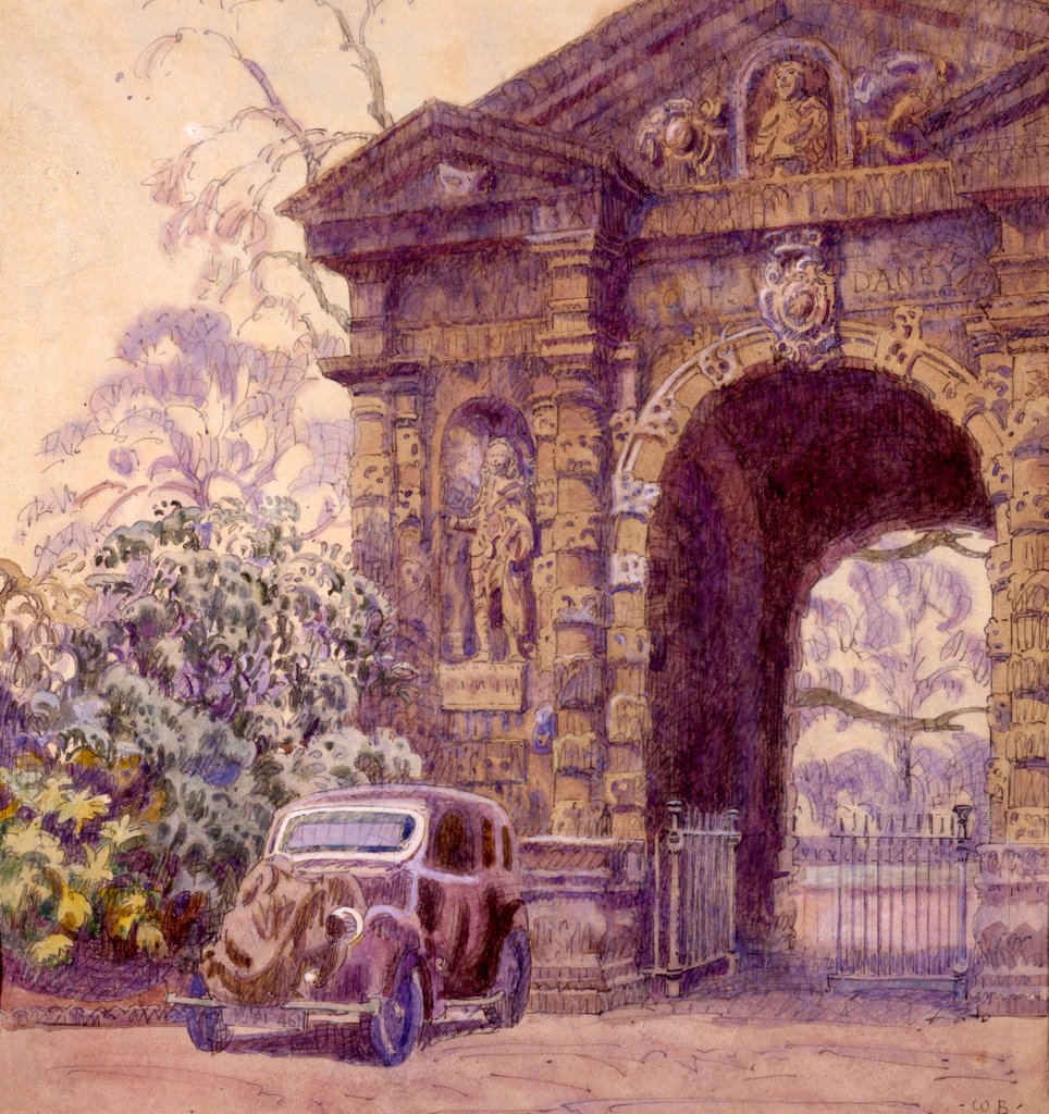 Detail of Entrance to the Botanical Garden, Oxford, Oxfordshire by Walter Bayes